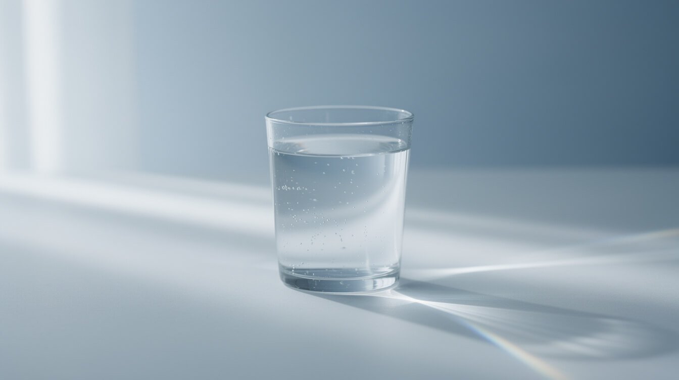 light through a glass of water illustrating pH versus dissolved hydrogen